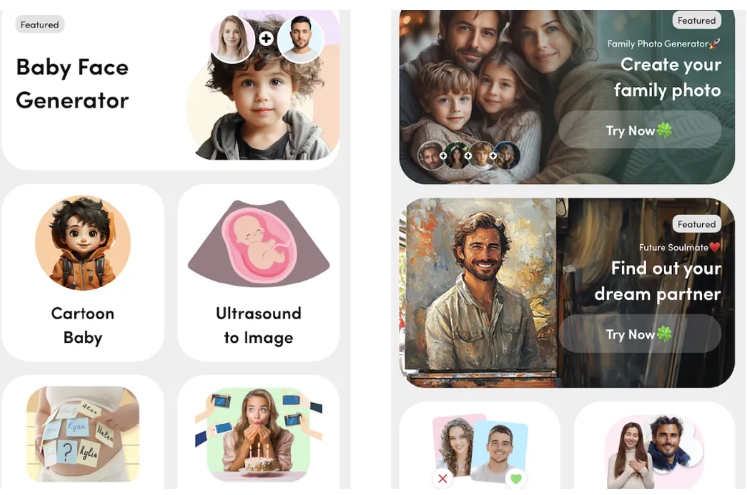 A screenshot of three images of babies generated by an AI tool.